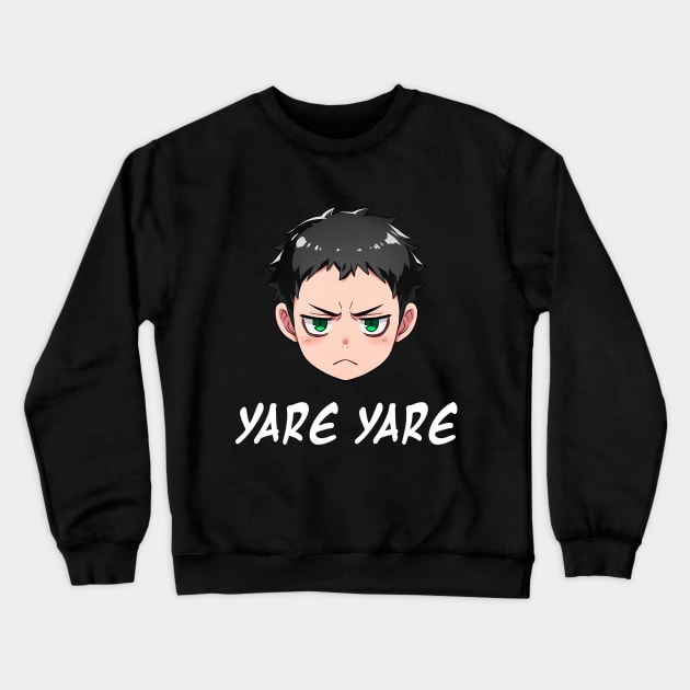 Annoyed Anime Emoji Yare Yare - Anime Shirt Crewneck Sweatshirt by KAIGAME Art